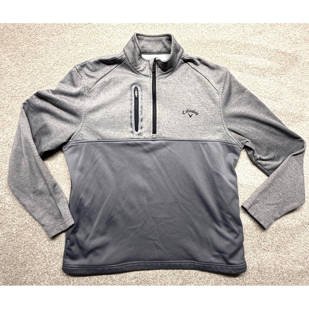 Callaway Golf 1/4 Zip Pullover Sweatshirt Mens Medium Gray Heathered Athletic